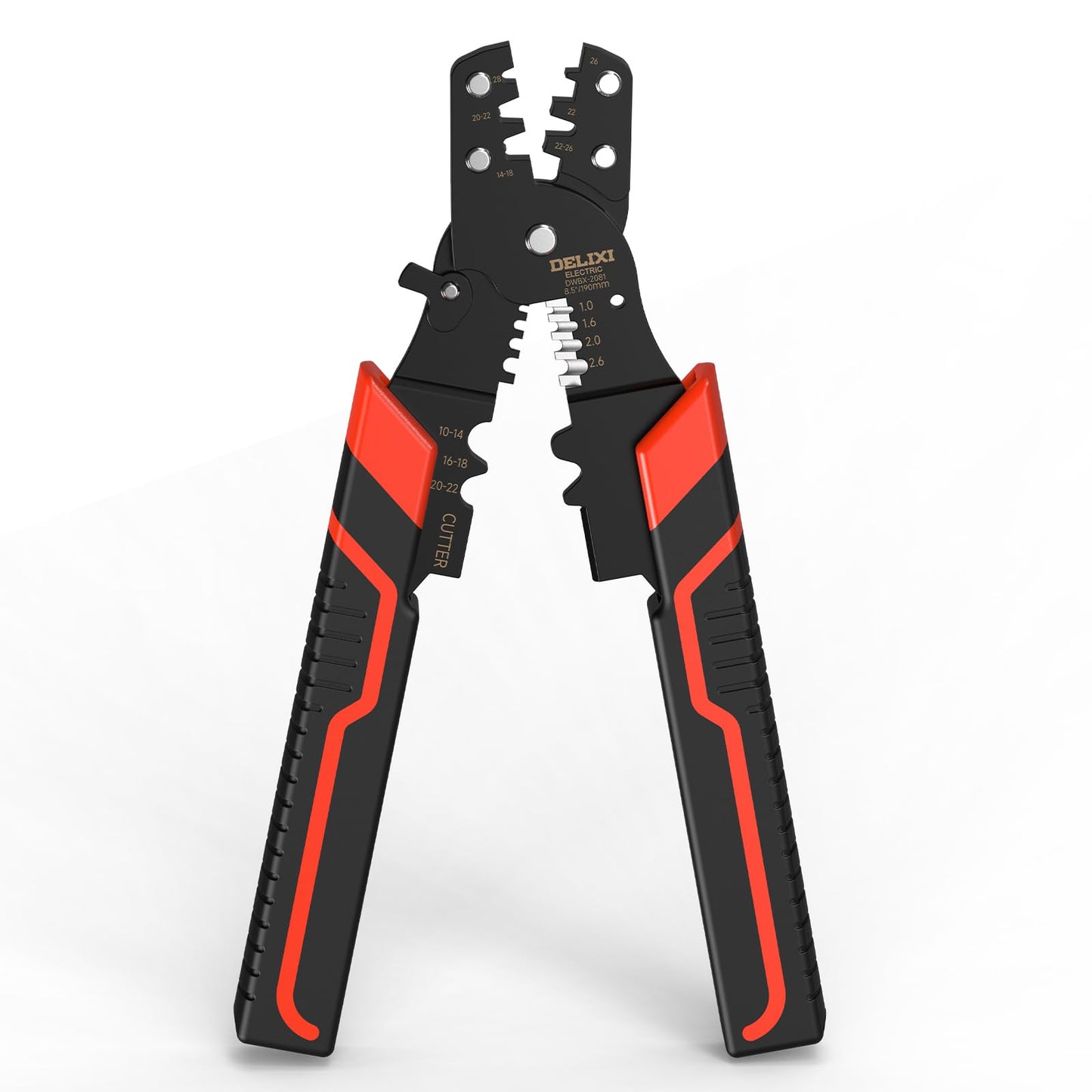 Crimping Tool with Stripper & Terminal Crimper, Multifunctional Wire Crimping Tool for AWG 28-10 Wires and 1.0-2.6 mm² Cable Stripping, Perfect for Network Engineers, DIY Enthusiasts