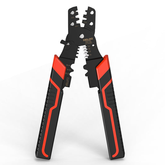 Crimping Tool with Stripper & Terminal Crimper, Multifunctional Wire Crimping Tool for AWG 28-10 Wires and 1.0-2.6 mm² Cable Stripping, Perfect for Network Engineers, DIY Enthusiasts