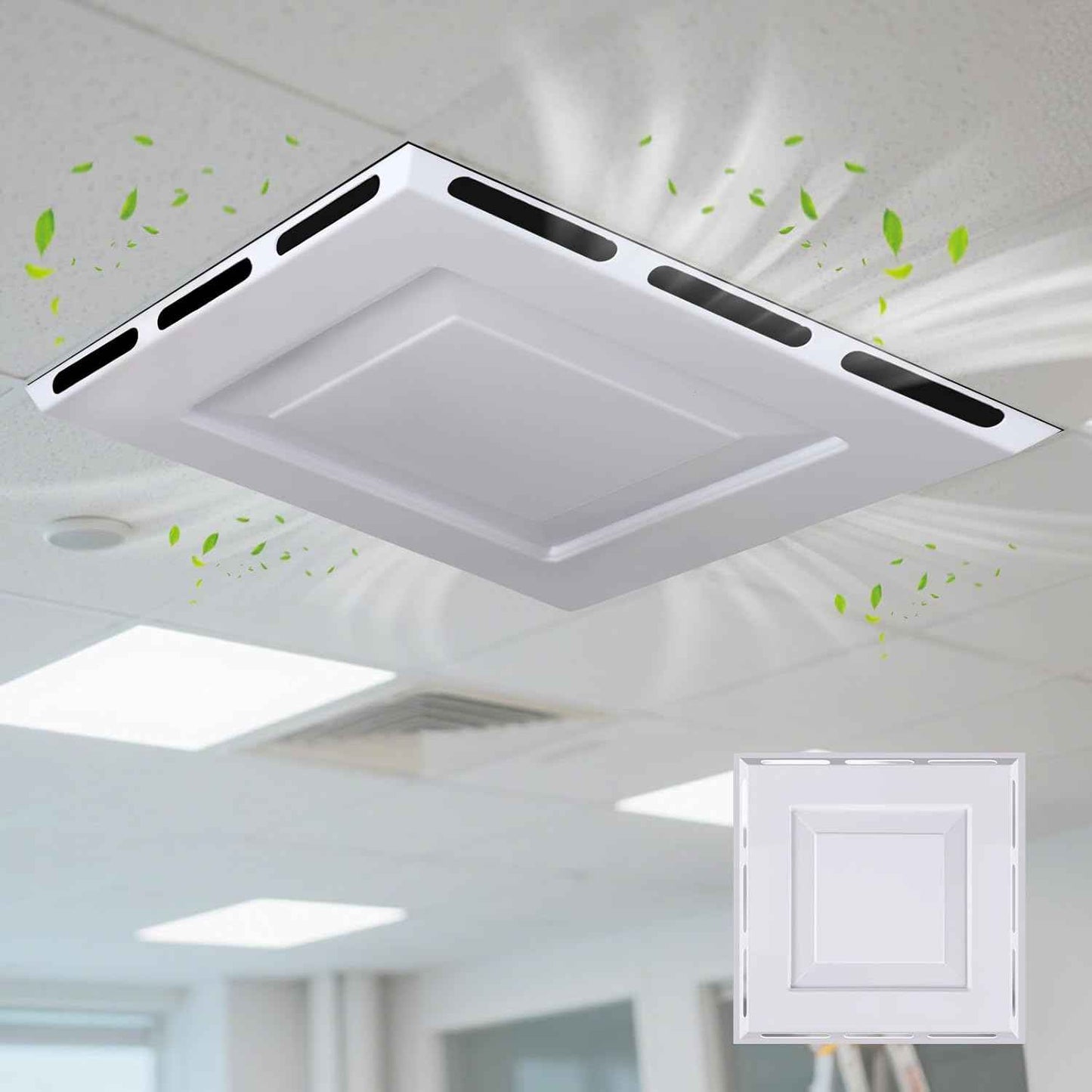 24x24 Ceiling Vent Deflector - 4-Way Air Diverter for Drop Ceilings, No Tools Needed