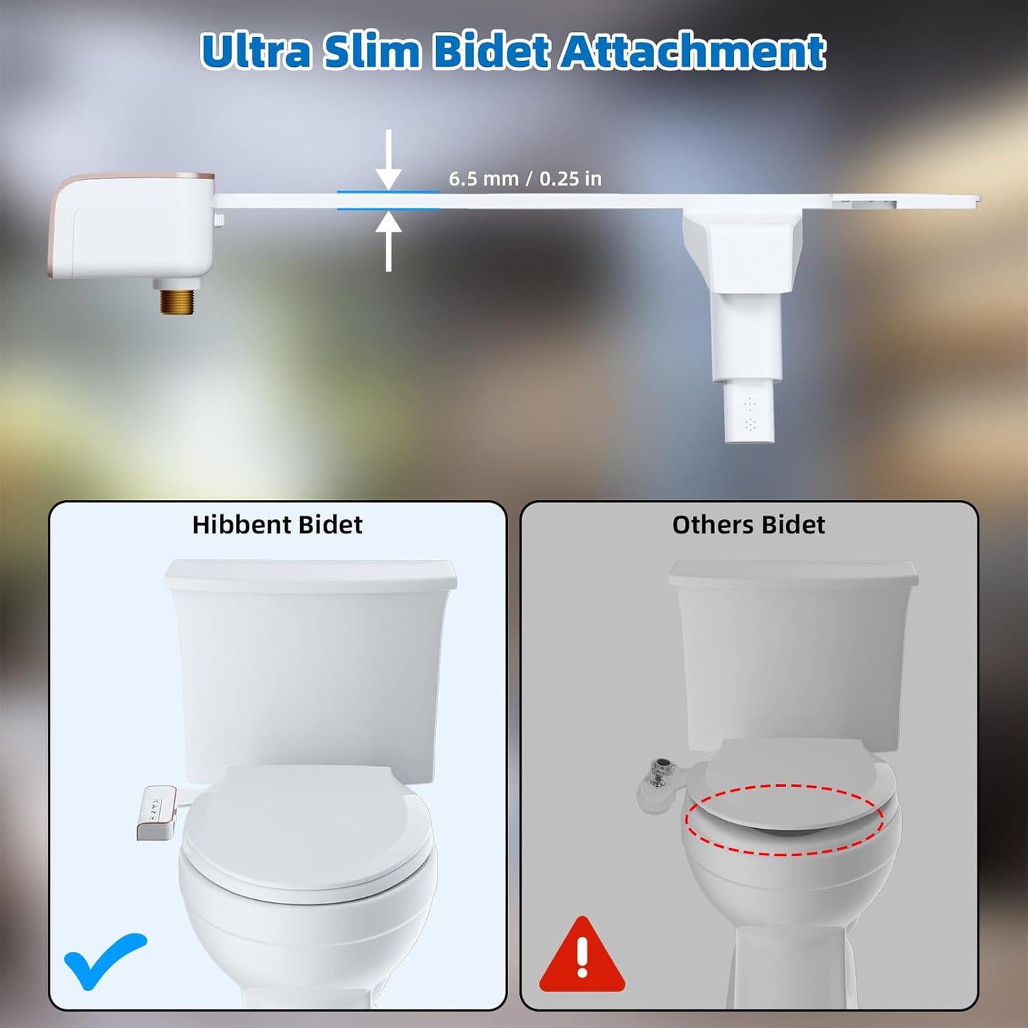 Bidet Attachment for Toilet - Non-Electric Dual Nozzle, Adjustable Water Pressure, Self-Cleaning, White
