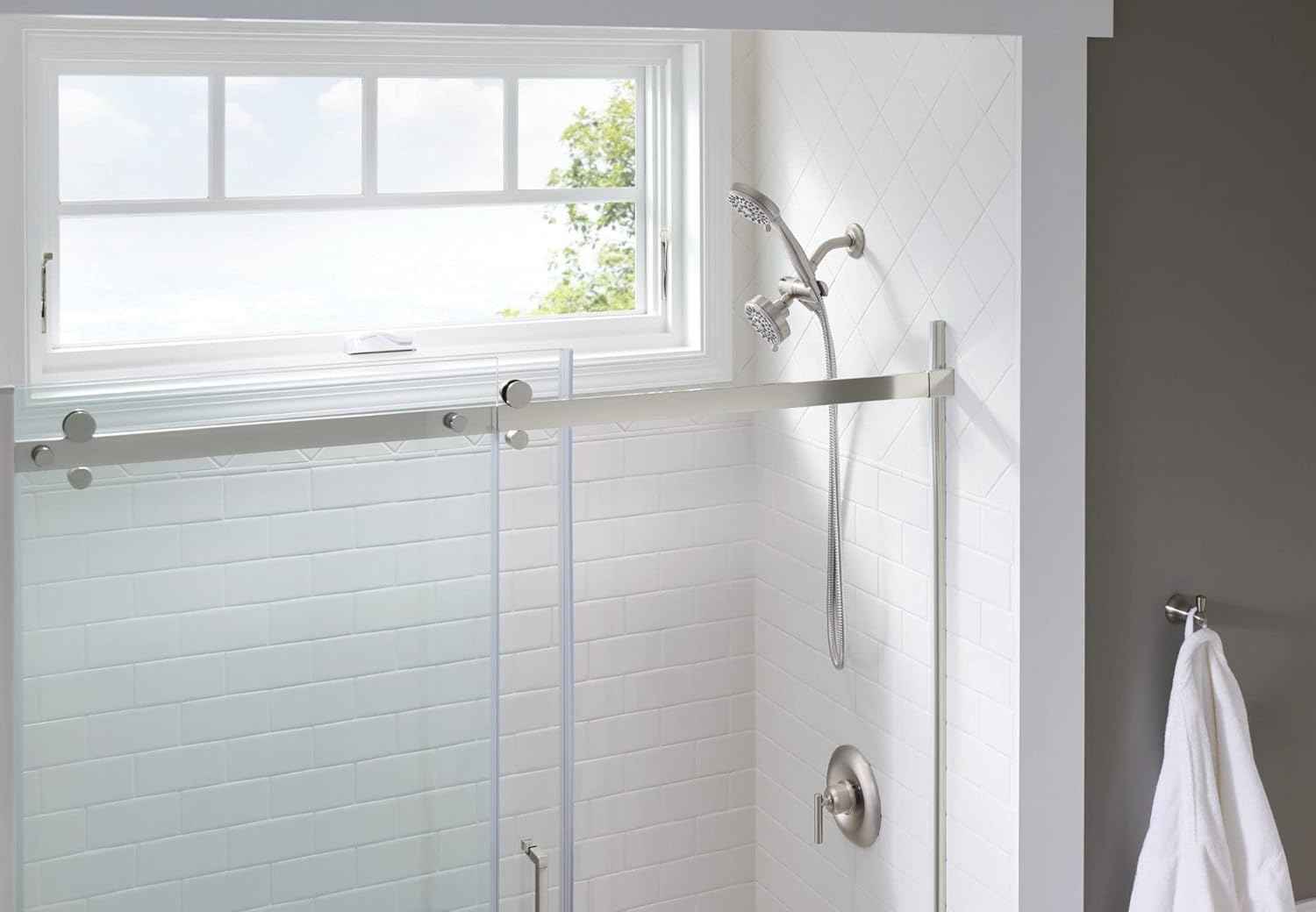 Moen Ignite 5-Function Shower Head with Handheld - Brushed Nickel, 3.75" Diameter