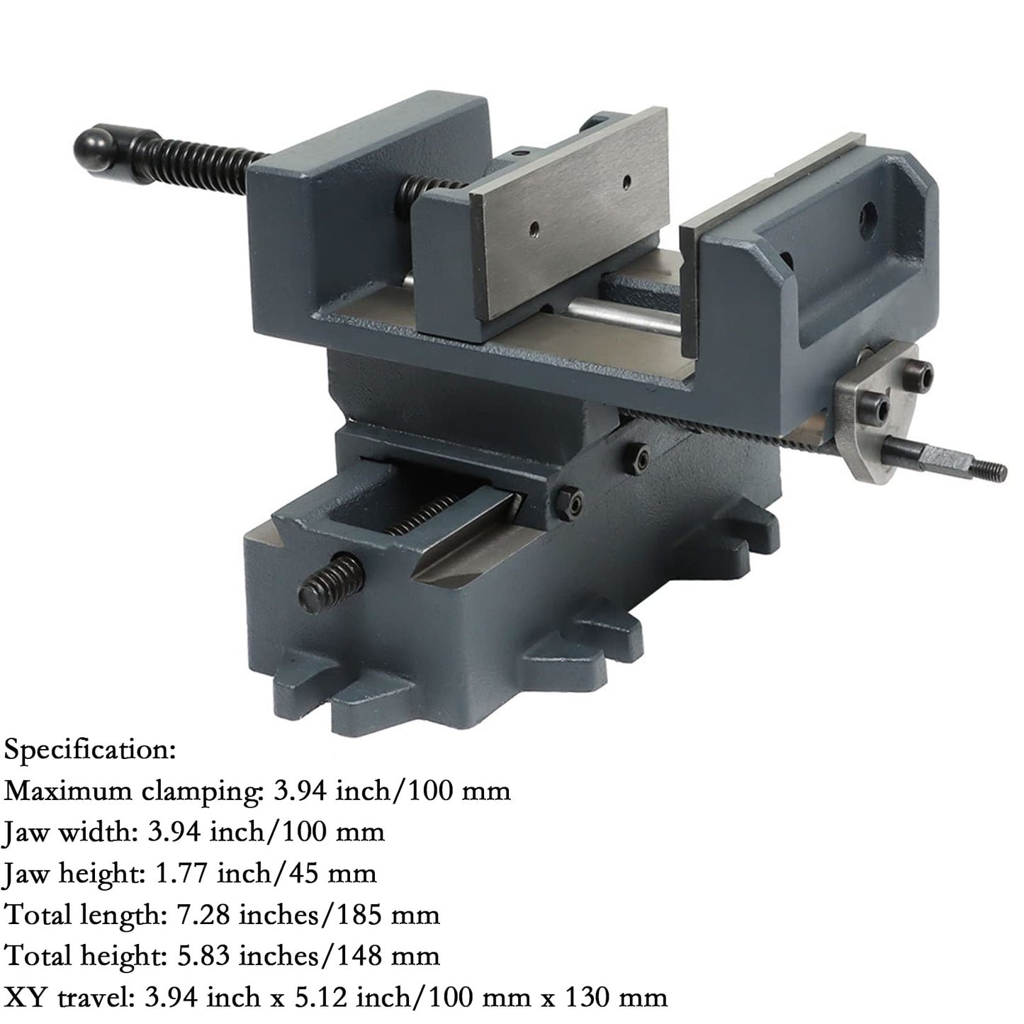 findmall 4 Inch Cross Slide Drill Press Heavy Duty Benchtop Cross Slide Vise X-Y Compound Vise Fit for CNC Milling Machine, Drilling Machine and other Mechanical Equipment