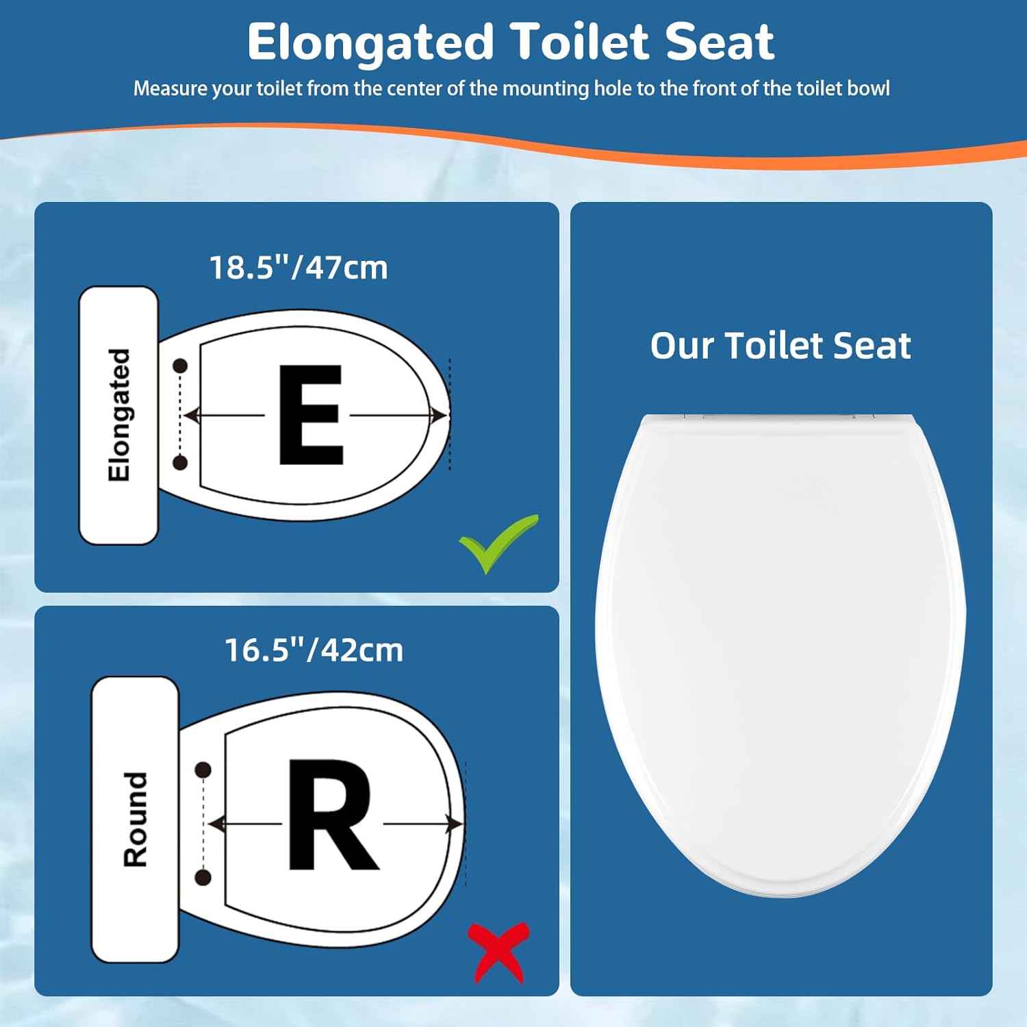 Soft Close Oval Toilet Seat Replacement with Non-Slip Bolts & Bumpers - Fits Kohler, American Standard, TOTO - Easy One-Click Release, White