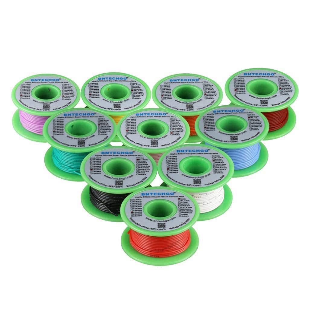 16 AWG Silicone Wire Kit - 10 Colors, 25 ft Each, Flexible Tinned Copper