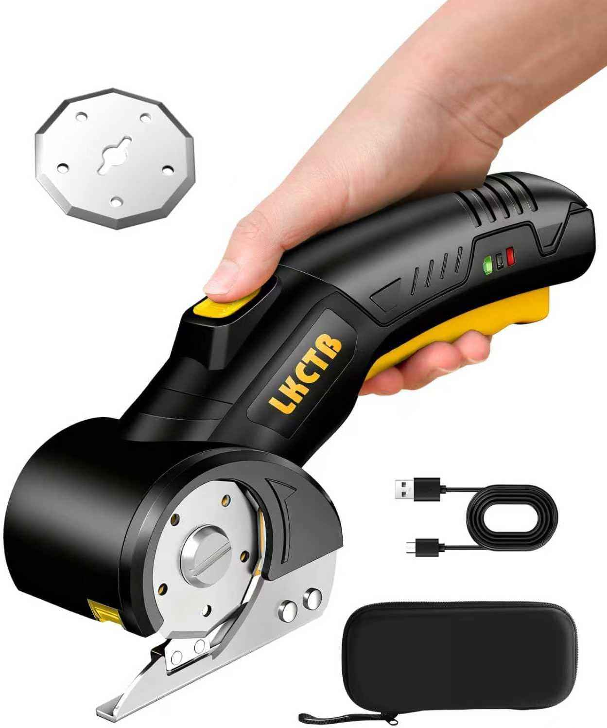 Rechargeable Electric Cardboard Cutter Scissors with LED Light & Tungsten Steel Blade