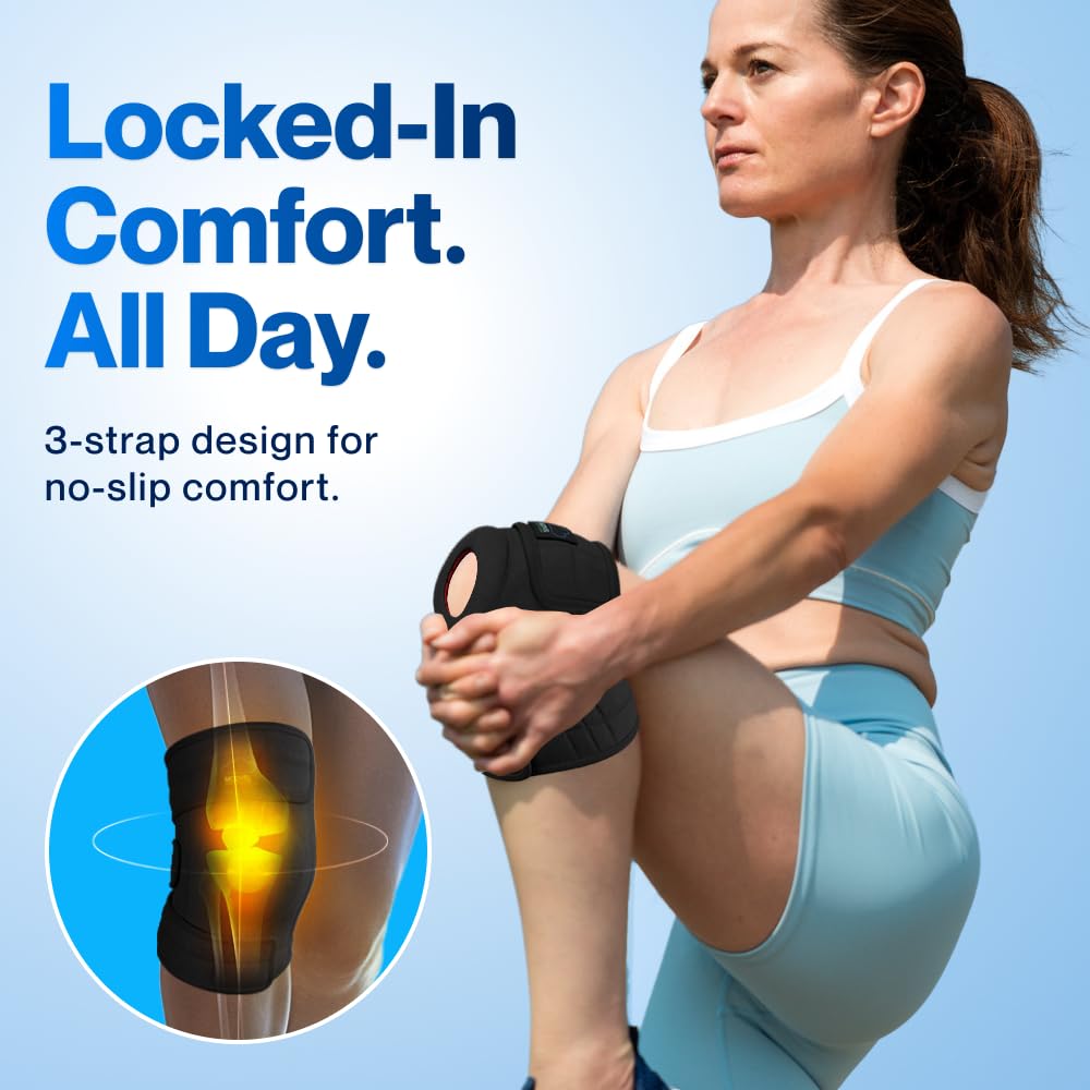 Modvel ELITE Knee Brace - Maximum Support with Patella Gel Pads & Side Stabilizers for Injury Recovery | Ideal for Running & Joint Pain Relief