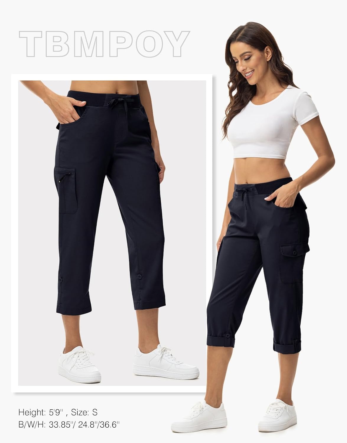 TBMPOY Women's Cargo Hiking Capris - Comfortable Outdoor Pants for Adventure | Various Colors Available