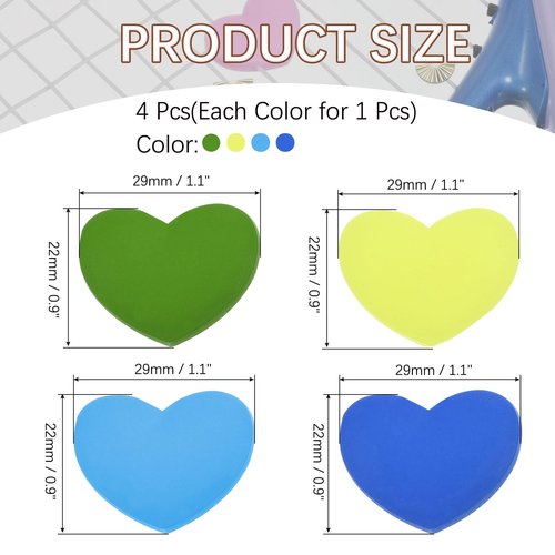 YELARXI Tennis Racket Vibration Dampener Soft Silicone Racket Shock Absorber, Fit for Tennis Racquet String - Heart Shaped (Light Green/Green/Sky Blue/Navy Blue, 4Pcs)