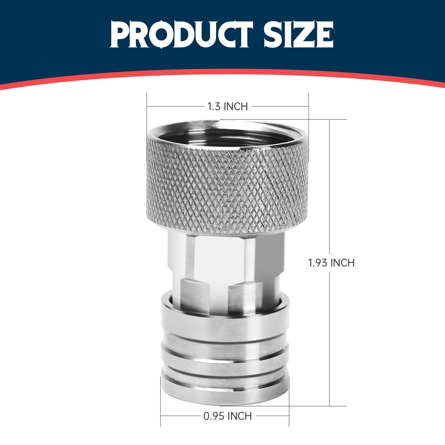 Garden Hose to Pressure Washer Adapter, 3/4โ GHT to 1/4โ Quick Connect, Hose to Power Washer Connector for Car Wash, Nozzle & Water Spray Attachment, Stainless Steel