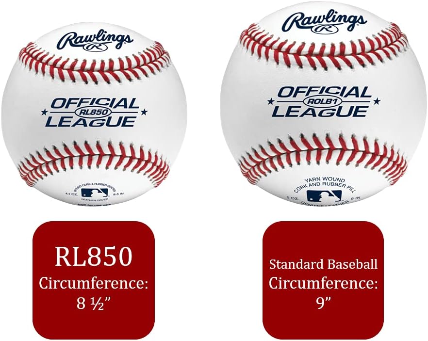 Rawlings Official League Practice Baseballs - Undersized 8.5" | Pack of 12