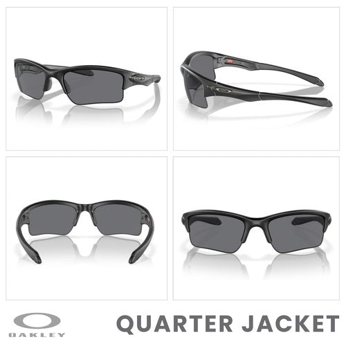 Oakley Quarter Jacket OO9200 920006 61M Matte Black/Grey Sunglasses for Juniors+Bundle Accessory Leash Kit
