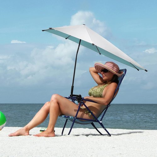G4Free Beach Umbrella - UPF 50+ Adjustable XL with Universal Clamp for Chairs, Strollers & Golf Carts