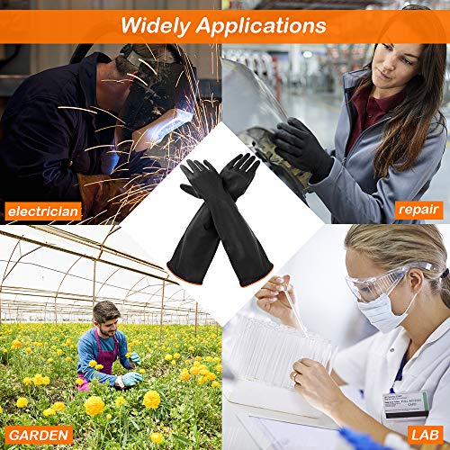 DaKuan Heavy Duty PU Apron & Latex Gloves, Waterproof Resist Strong Acid, Alkali and Oil Apron & Gloves Best for Staying Dry When Dishwashing, Lab Work, Butcher