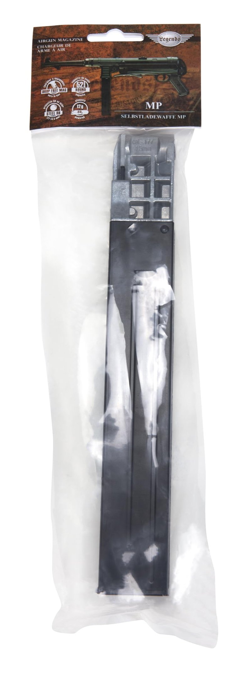 Umarex Legends MP Blowback All Metal Automatic .177 Caliber BB Gun Air Rifle, Spare 52-Shot Magazine (Mag Only)
