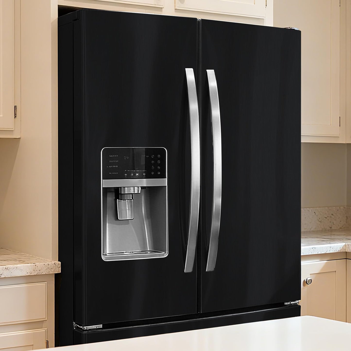 TAPETYLLER Stainless Steel Peel and Stick Wallpaper 15.7"x 118" Black Stainless Steel Contact Paper Countertop Removable Self Adhesive Thick Vinyl Waterproof for Wall Paper Fridge Kitchen Cabinets