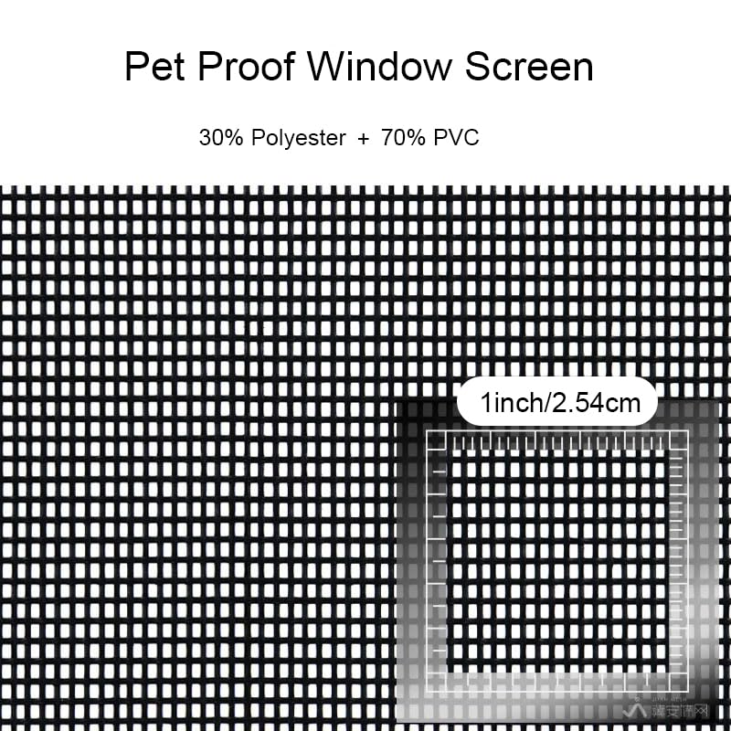Pet Proof Window Screen Replacement Adjustable Thicken Charcoal Fiberglass Screen Mesh Dog Cat Net for Patio Porch Sliding Door (48"*100")