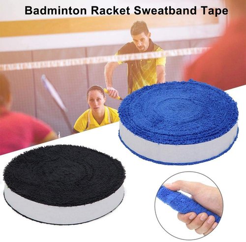 ITODA Badminton Tennis Racket Towel Hand Glue,Cotton Anti-Skid Sweat Tape Badminton Racket OverGrip Sweatband Tape Wraps (Blue)