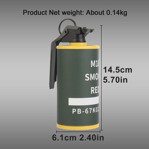 Zhongren Dummy Grenade Toy Model Plastic Grenades CS Airsoft Tactical Gear Accessories for Army Fans Cosplay Movie Props Outdoor (M18)