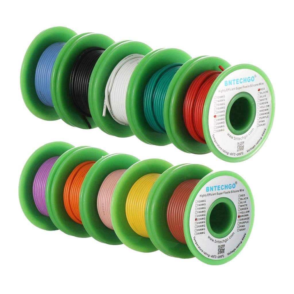 16 AWG Silicone Wire Kit - 10 Colors, 25 ft Each, Flexible Tinned Copper