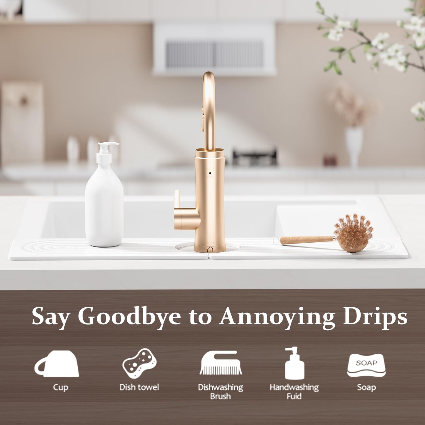 CXGMYLZZ Faucet Mat for Kitchen Sink ,Water Absorbing Stone Tray for Sink,15.7 inches Long Diatomite Fast-Drying Faucet Mat, Faucet Splash Guard for Bathroom Counter