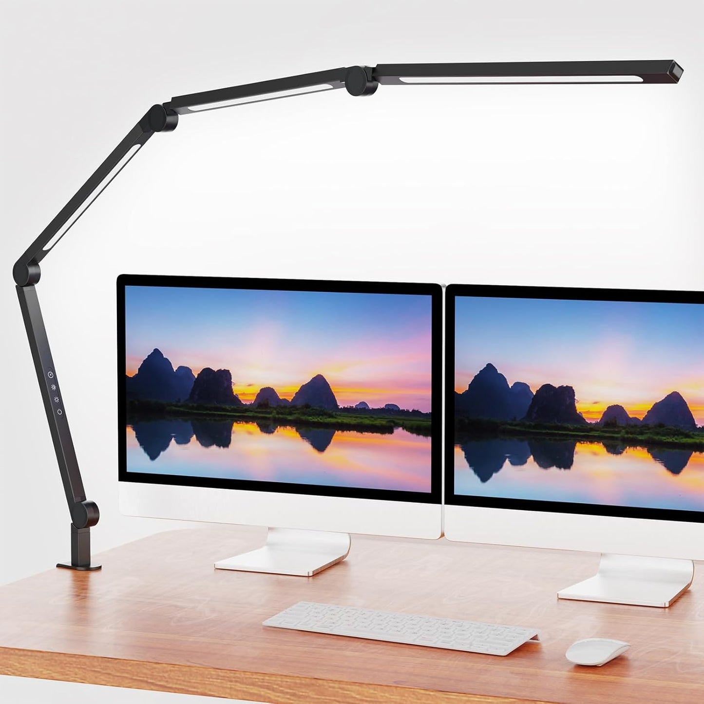 Adjustable LED Desk Lamp with Clamp - Dimmable Eye-Care Light for Home Office & Nail Tech