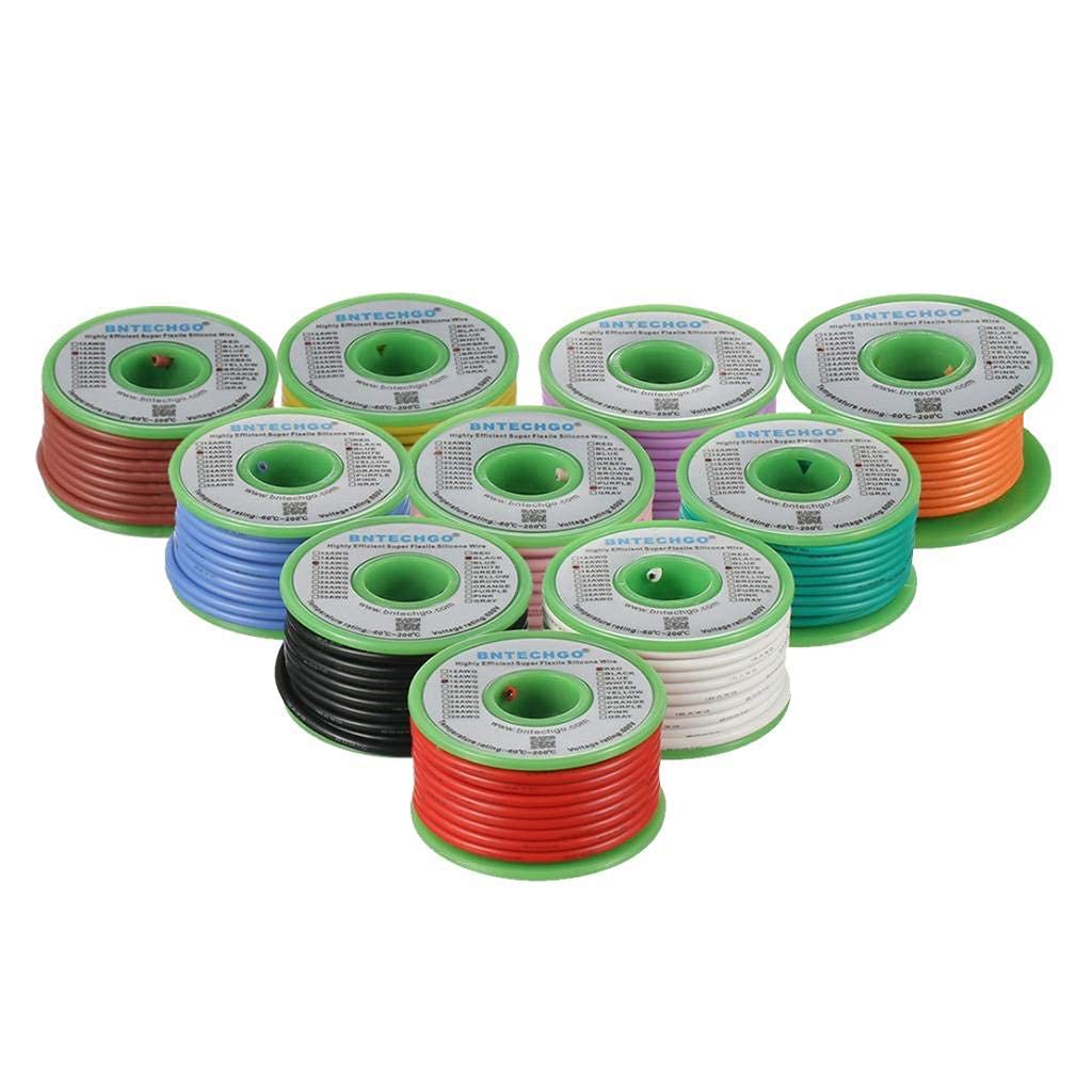 16 AWG Silicone Wire Kit - 10 Colors, 25 ft Each, Flexible Tinned Copper