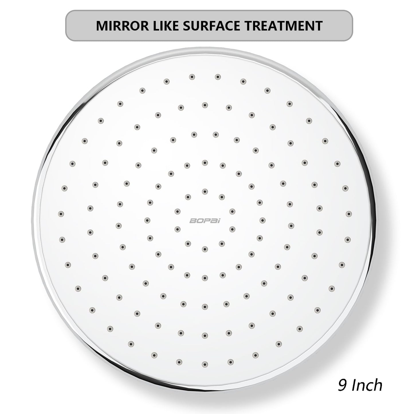 BOPai 9 Inch Rainfall Shower Head - Air In Take Water Saving Rain Showerhead, Chrome