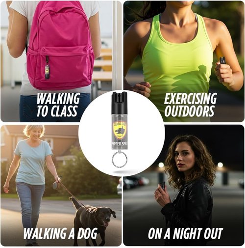 Guard Dog Security Pepper Spray Keychain - Self Defense for Women & Men | 16 Feet Range, Compact Design