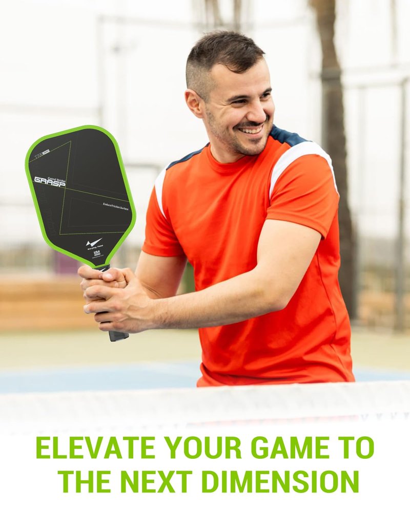 Warping Point Grasp Pickleball Paddle, T700 Raw Carbon Fiber Pickleball Racket with Endura Friction Surface,16mm Polymer Core, Edgeless Elongated Design, Ultimate Spin & Control, USAP Approved