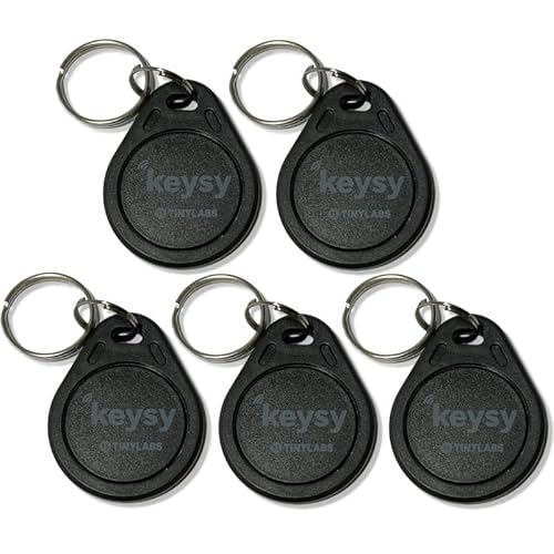 Keysy Rewritable RFID Key Fobs (5-Pack, Black)