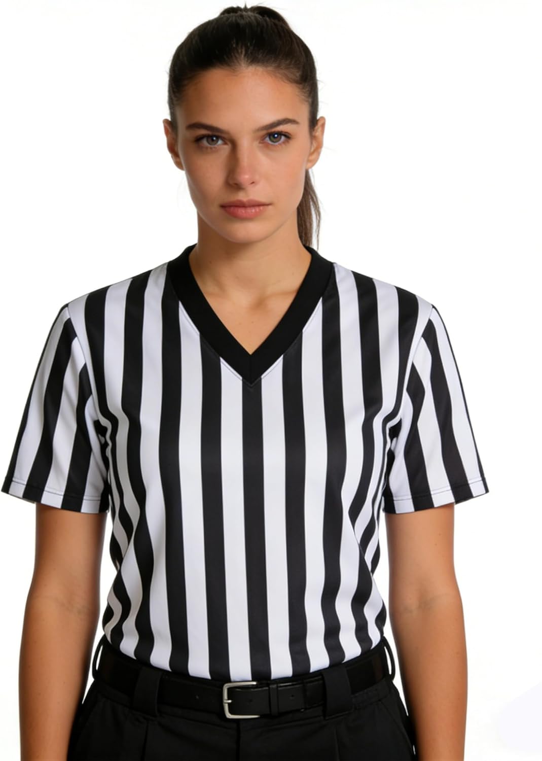 Skiennix Women's Referee Shirt - Official V-Neck Football & Basketball Jersey | Perfect for Halloween Costumes