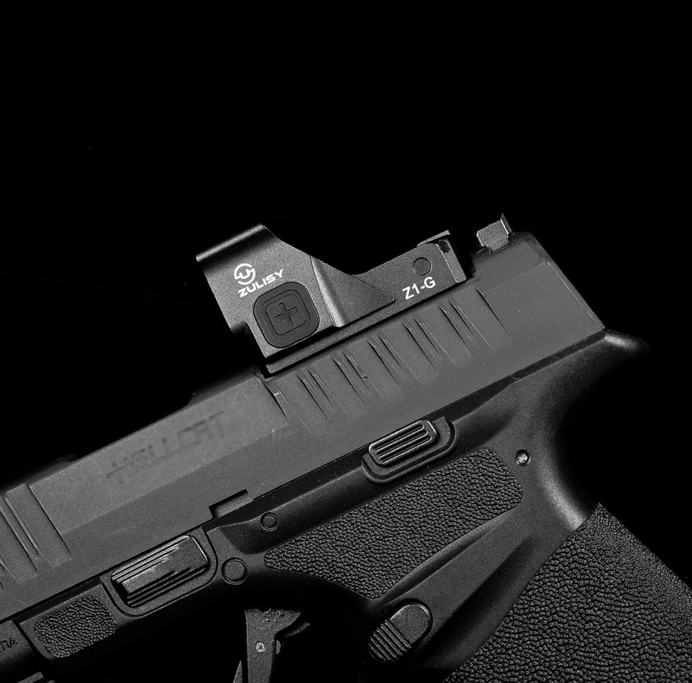 ZULISY Z1-G 4 MOA Micro Green Dot Sight, for RMS RMSc 407K Footprint Compact Pistol Mount, Shake Awake 1x22mm Mini Open Reflex Sight, 1 Click 1 MOA