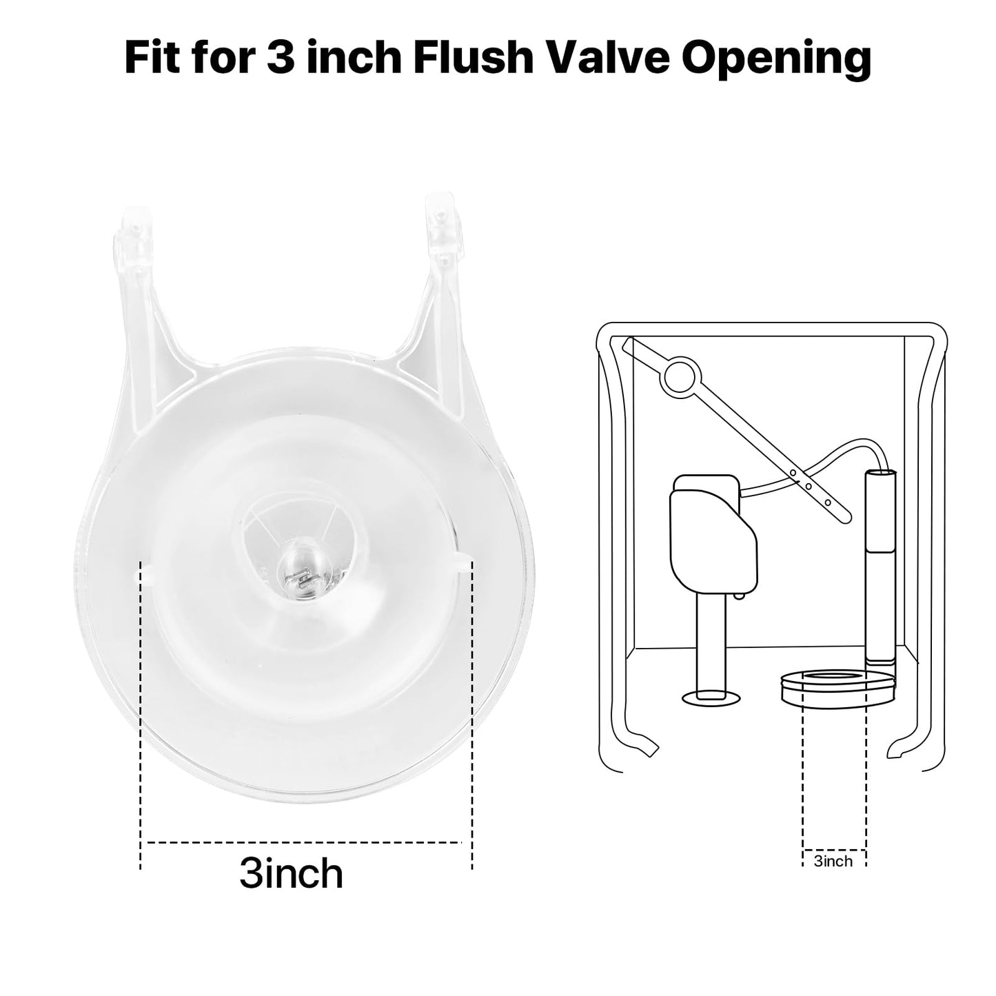3-Inch Toilet Flappers Replacement Kit for Gerber 99-827, 3 Inch Toilet Flush Valve with Stainless Chain and Hook, High Performance Silicone Toilet Flapper - Reliable Toilet Flapper (Clear 1 PCS)