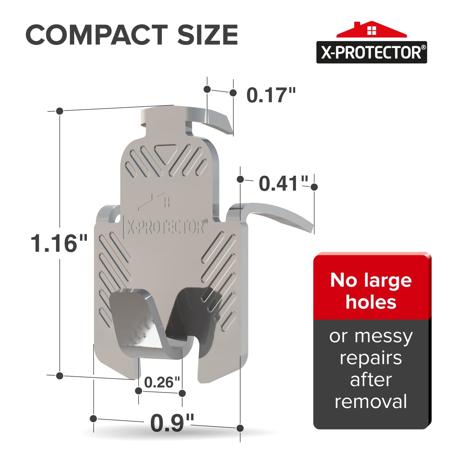 X-Protector 20 lb. Drywall Picture Hangers - 20 PCS of Heavy Picture Hanging Hardware - Compact Wall Hanging Kit - Metal Frame Hangers - Ideal Hooks for Heavy Objects Including Mirrors on The Wall!