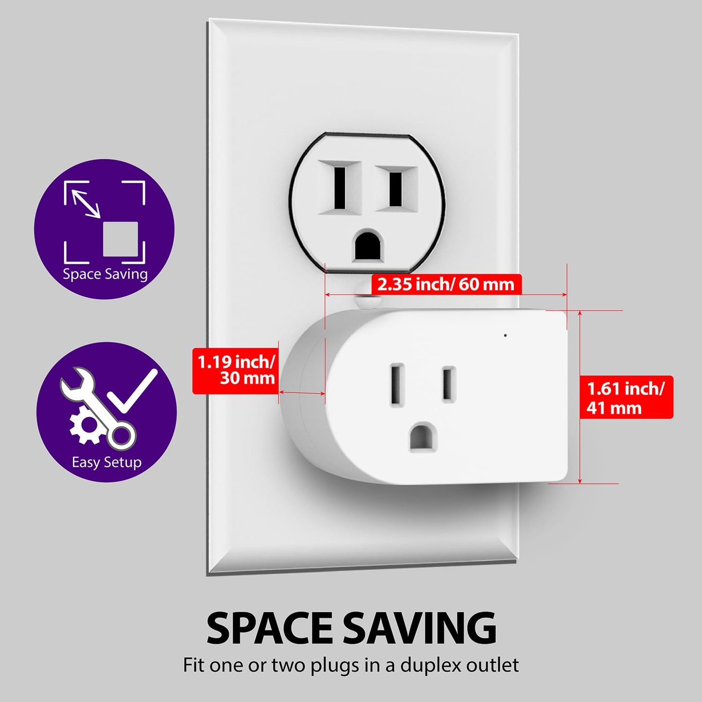 Fosmon Grounded Outlet Switch, ON/Off Switch (3 Pack), 3 Prong Plug in Electrical Switch, 245J Single Port Electric Switch Adapter Surge Protector, Power Switch Outlet Extender, White, ETL Listed