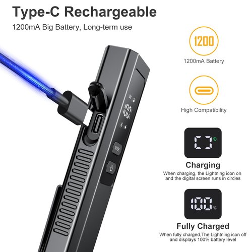 Acoszero EDC Flat Flashlight 4 in 1 Pocket Magnetic Flashlight High Lumens Work Light with Green Beam & UV Light & Warning Light Combo EDC Rechargeable LT-010 (Black)