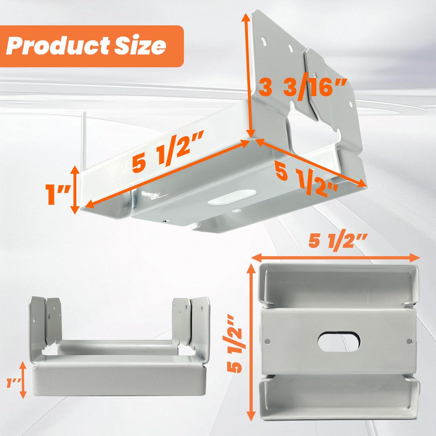 10PCS 6x6 Post Base for Concrete Heavy Duty White E-Coated 6x6 Post Bracket Anchor Adjustable Base with 1" Standoff for Deck Pergola Patio Gazebo Porch (Included Screws)