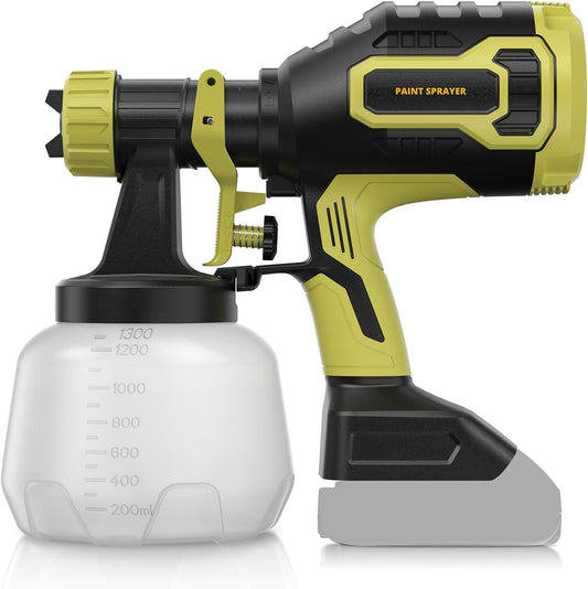 Brushless Cordless Paint Sprayer for Dewalt 20V Battery - 1200ml, 1000ml/min Flow, High Viscosity for Furniture & Cabinets
