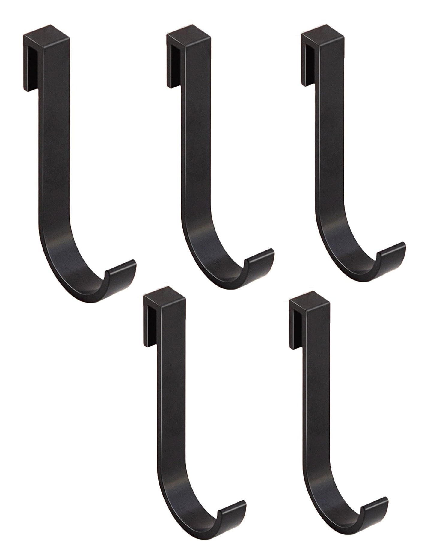 SUSUJIN J Hook for Wire Shelving, 5pcs Aluminum Grid Hooks Heavy Duty S Hooks Hanging for Kitchenware Spoons Pans Pots Utensils Clothes Bags Towers Tools Plants(Black)