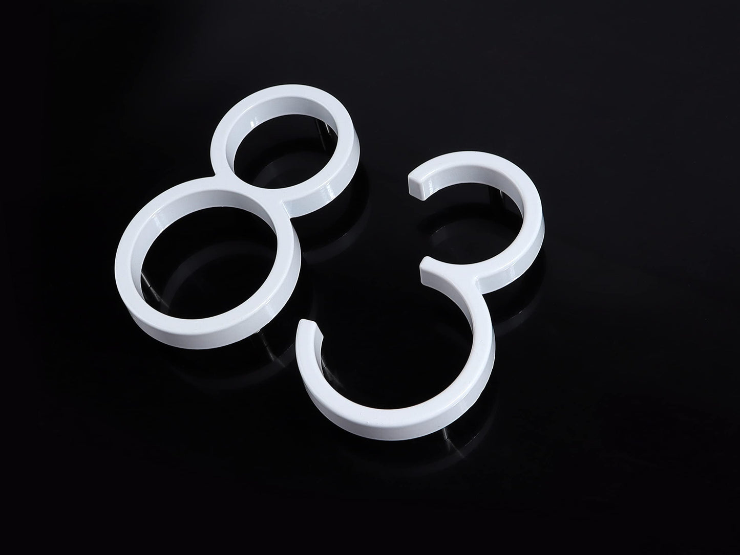 White Floating House Numbers - 5 Inch Modern Metal House Numbers for Outside, Creats Attractive Interesting Shadows, High Gloss Number 3