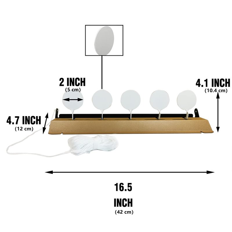 Atflbox Resetting Metal Shooting Target Stand with 5 Steel Plates for Pistol Airsoft BB Guns for Outdoor and Indoor(Rectangle)