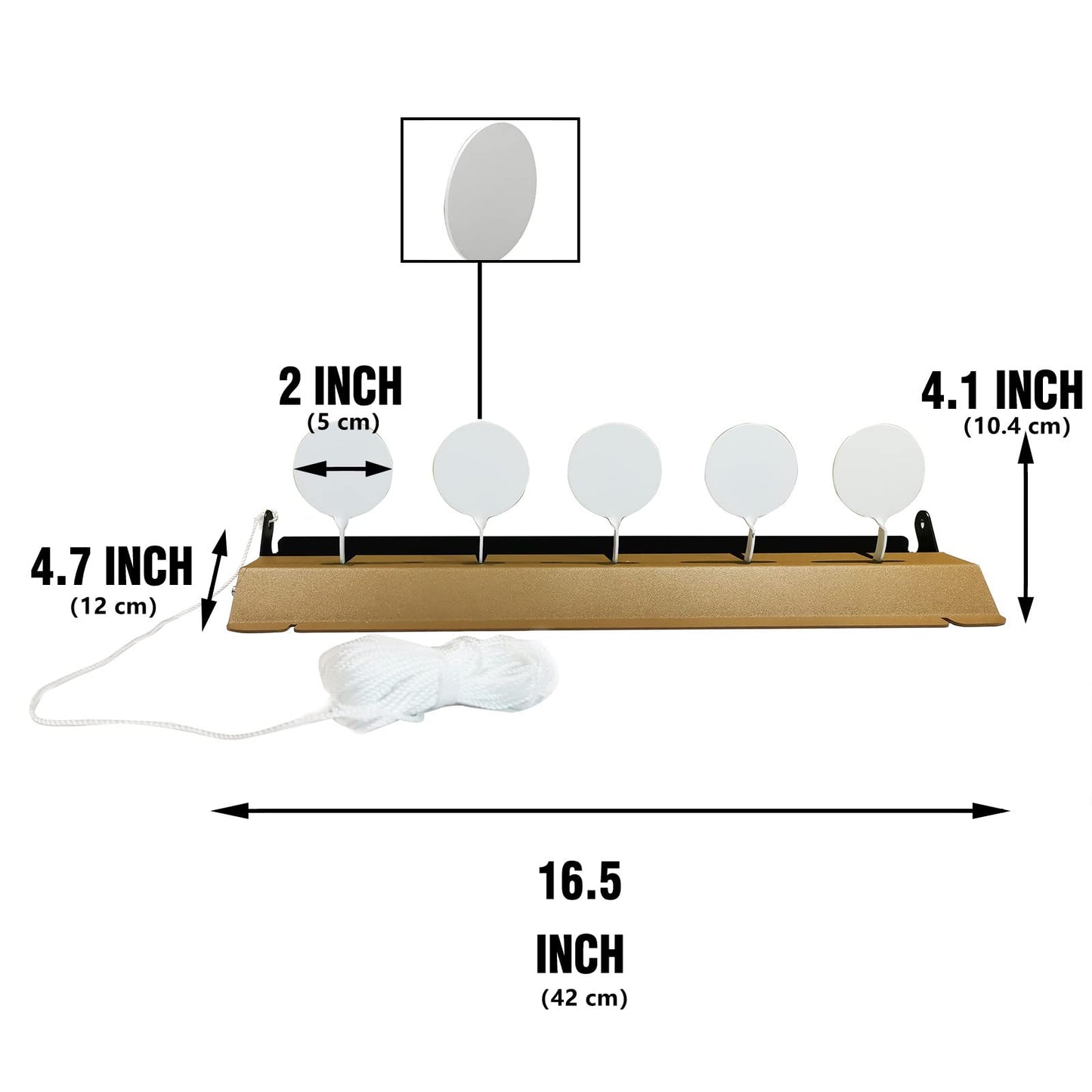 Atflbox Resetting Metal Shooting Target Stand with 5 Steel Plates for Pistol Airsoft BB Guns for Outdoor and Indoor(Rectangle)
