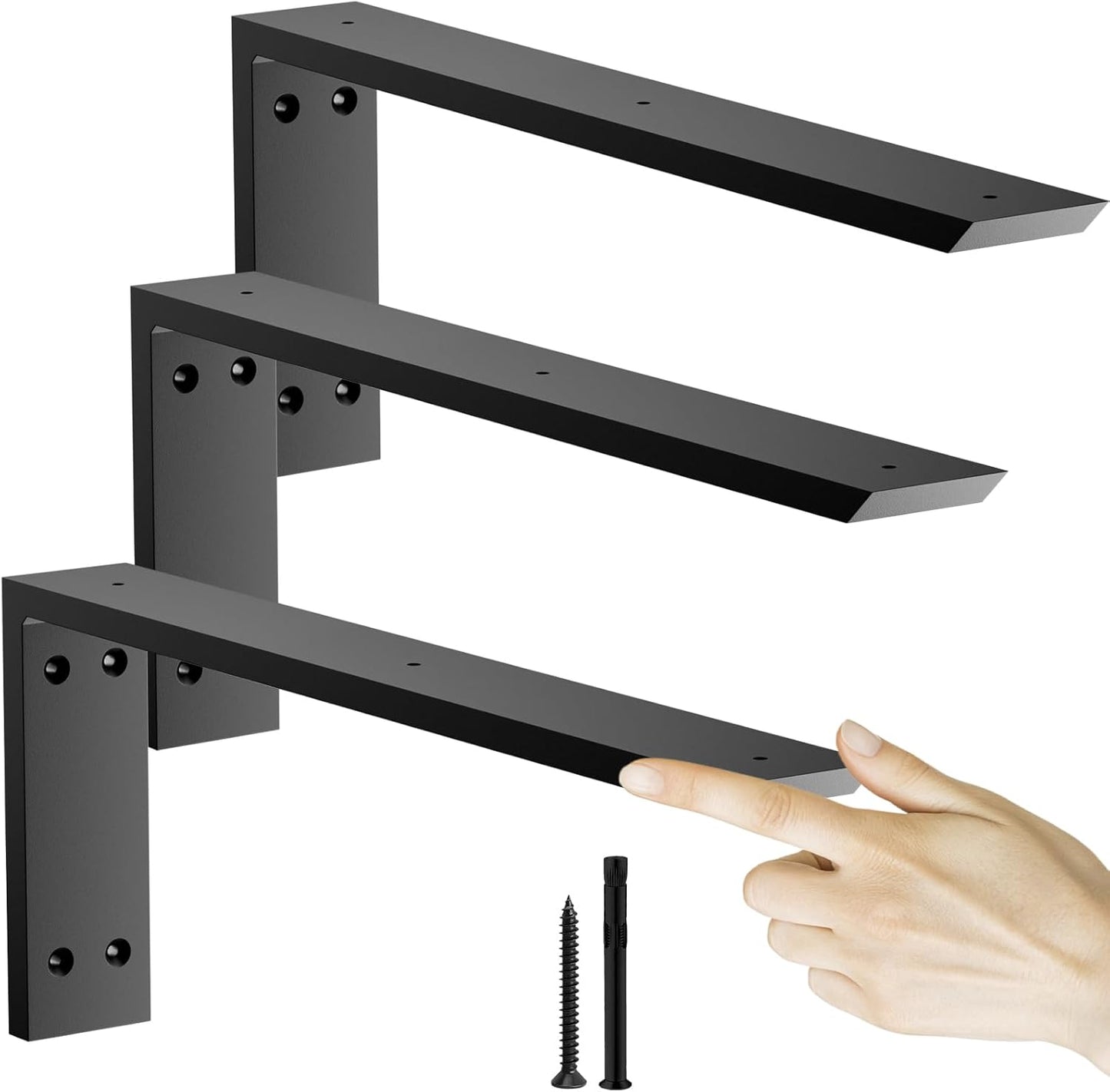16-Inch Heavy Duty Countertop Support Brackets - 3 Pack for Granite, Quartz & Wood