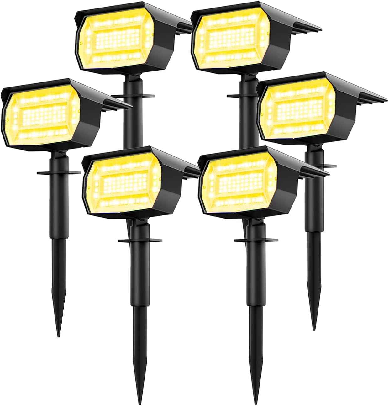 10 Pack Solar Spot Lights - Waterproof IP67 Landscape Flood Lights with 72 LEDs, 3 Modes, Auto On/Off for Garden, Lawn, Patio & Driveway (Cool White)