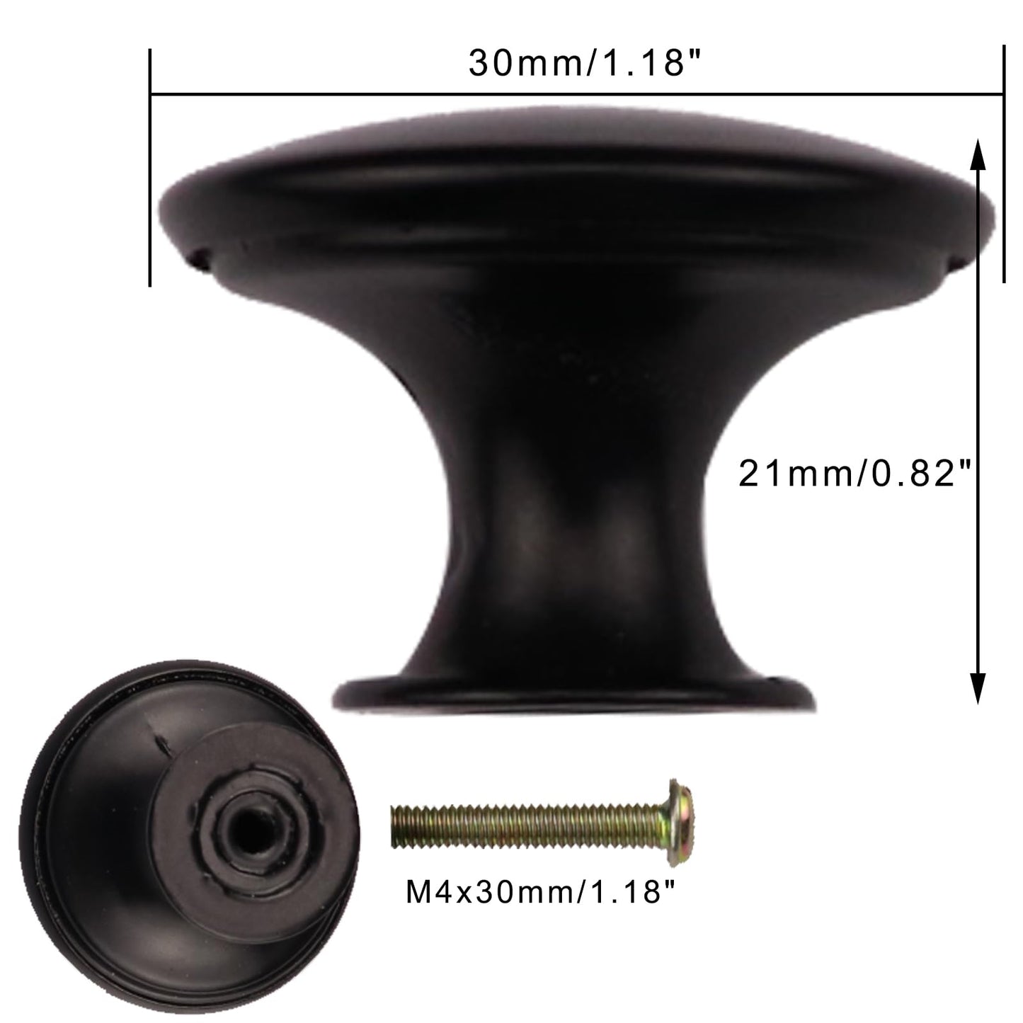 Cangder 12 Packs Vintage Black Cabinet Knobs Metal Dresser Knobs Single Hole Round Furniture Drawer Handle Pulls for Bathroom, Kitchen Cupboard, Wardrobe Door Hardware