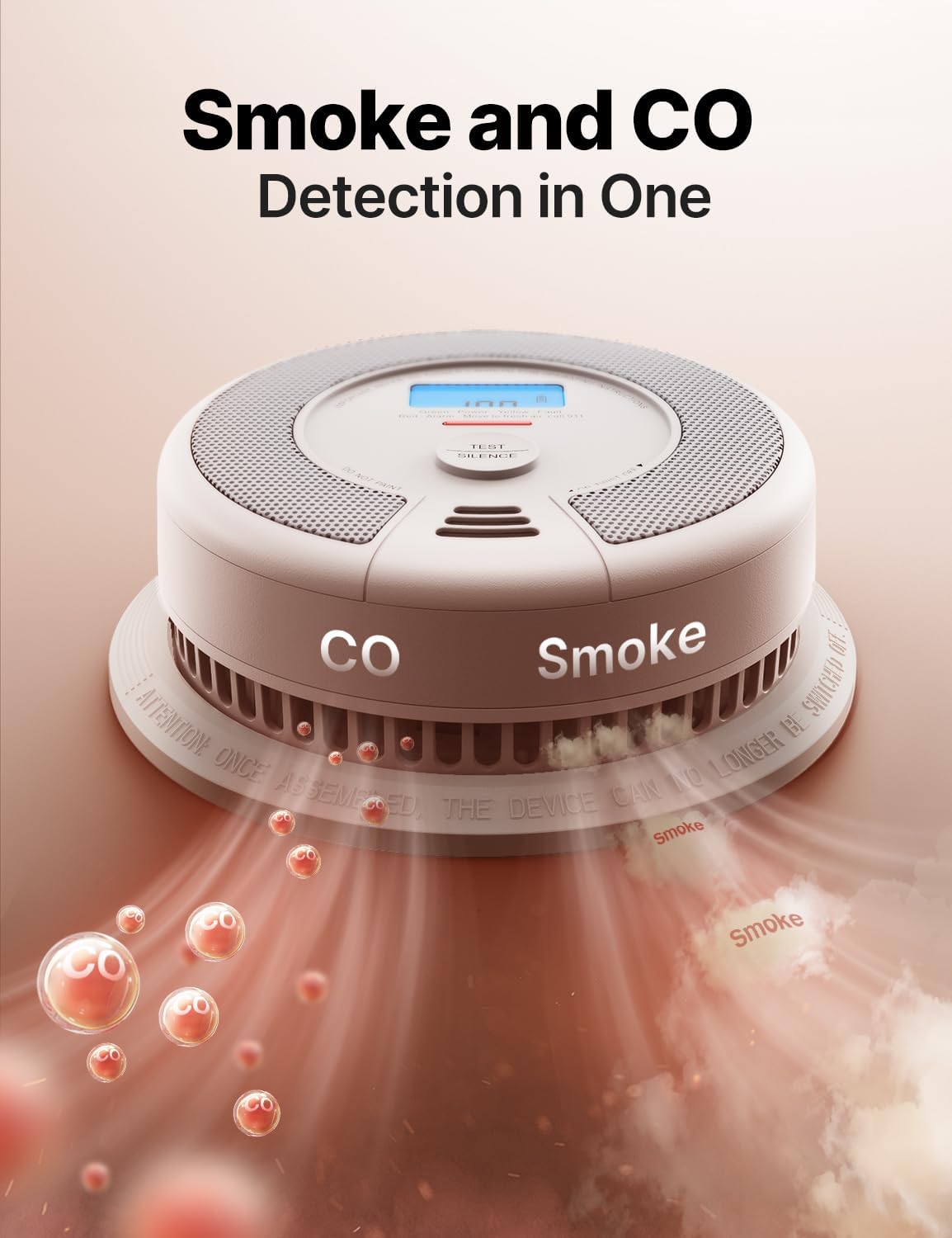X-Sense XP0H-SN Smoke and Carbon Monoxide Detector Combo - 10-Year Battery, Easy Install