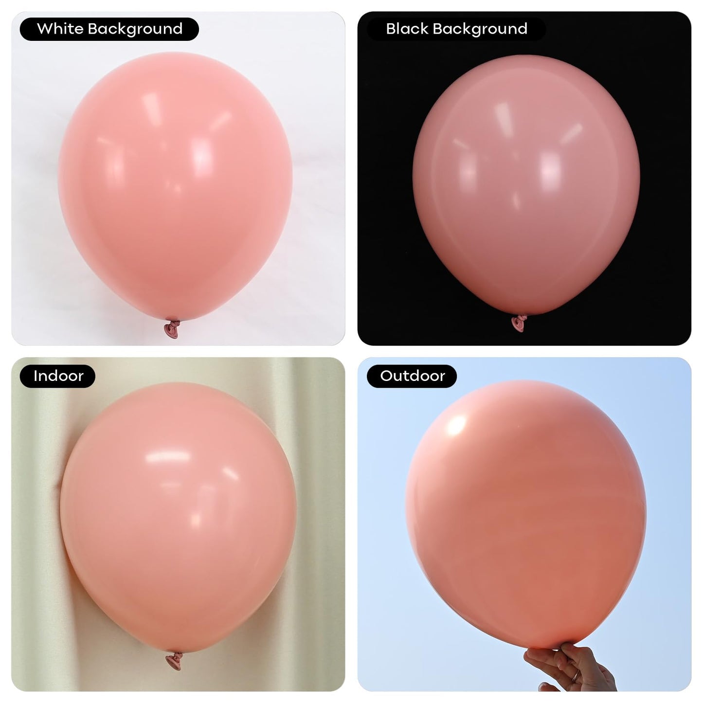 Retro Blush Pink Balloons, 60 Packs 12 Inch Dusty Pink Metallic Chrome Rose Gold White Sand Nude Balloons for Pumpkin Baby Shower Girls Women Boho Birthday Bridal Wedding Mothers Day Decorations