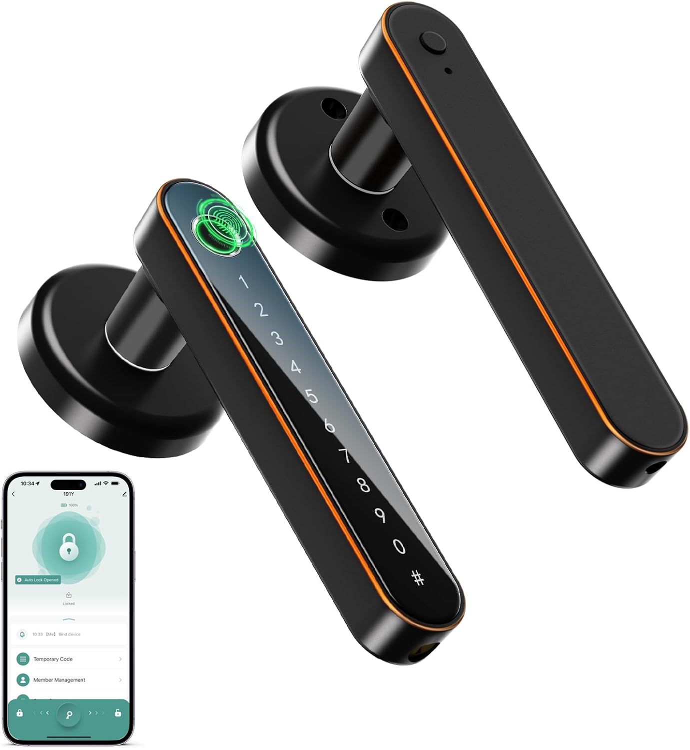 Smart Fingerprint Door Lock with Keypad - Keyless Entry Lock for Home & Office