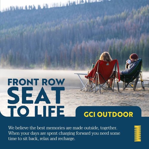 GCI Outdoor Puff Rocker - Comfortable Folding Chair for Relaxation | Sleek Black Design