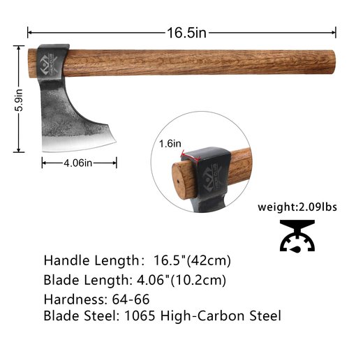 Throwing Axe Set, 3 Pack 16.5" Throwing Tomahawk with 1065 High Carbon Steel & Hickory Wooden Handle, Perfect for Axe Throwiing Game for Backyard, Competition and Recreation